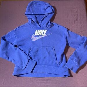Nike Fleece Hoodie Sweatshirt in Purple/Indigo - Youth Size Medium Center Swoosh